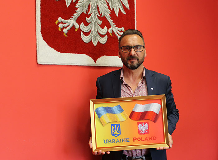 Ilustracja do informacji: Starosta Żarski Janusz Dudojć z wizytą na Ukrainie