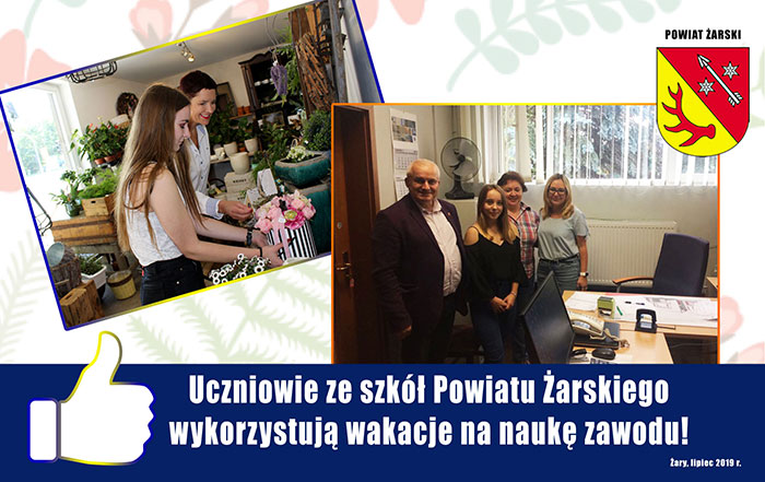 Ilustracja do informacji: Uczniowie ze szkół Powiatu Żarskiego wykorzystują wakacje na naukę zawodu!