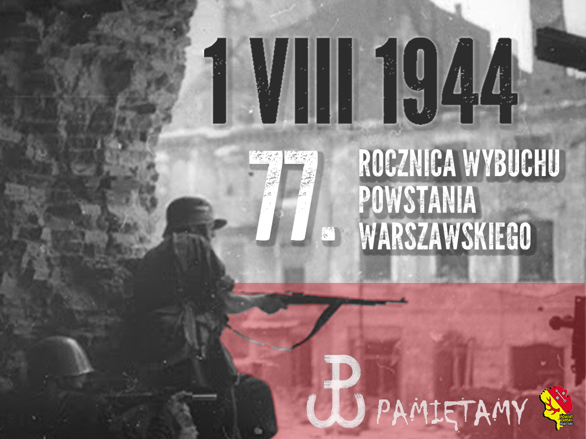 Ilustracja do informacji: 1 sierpnia 2021 77. rocznica wybuchu Powstania Warszawskiego