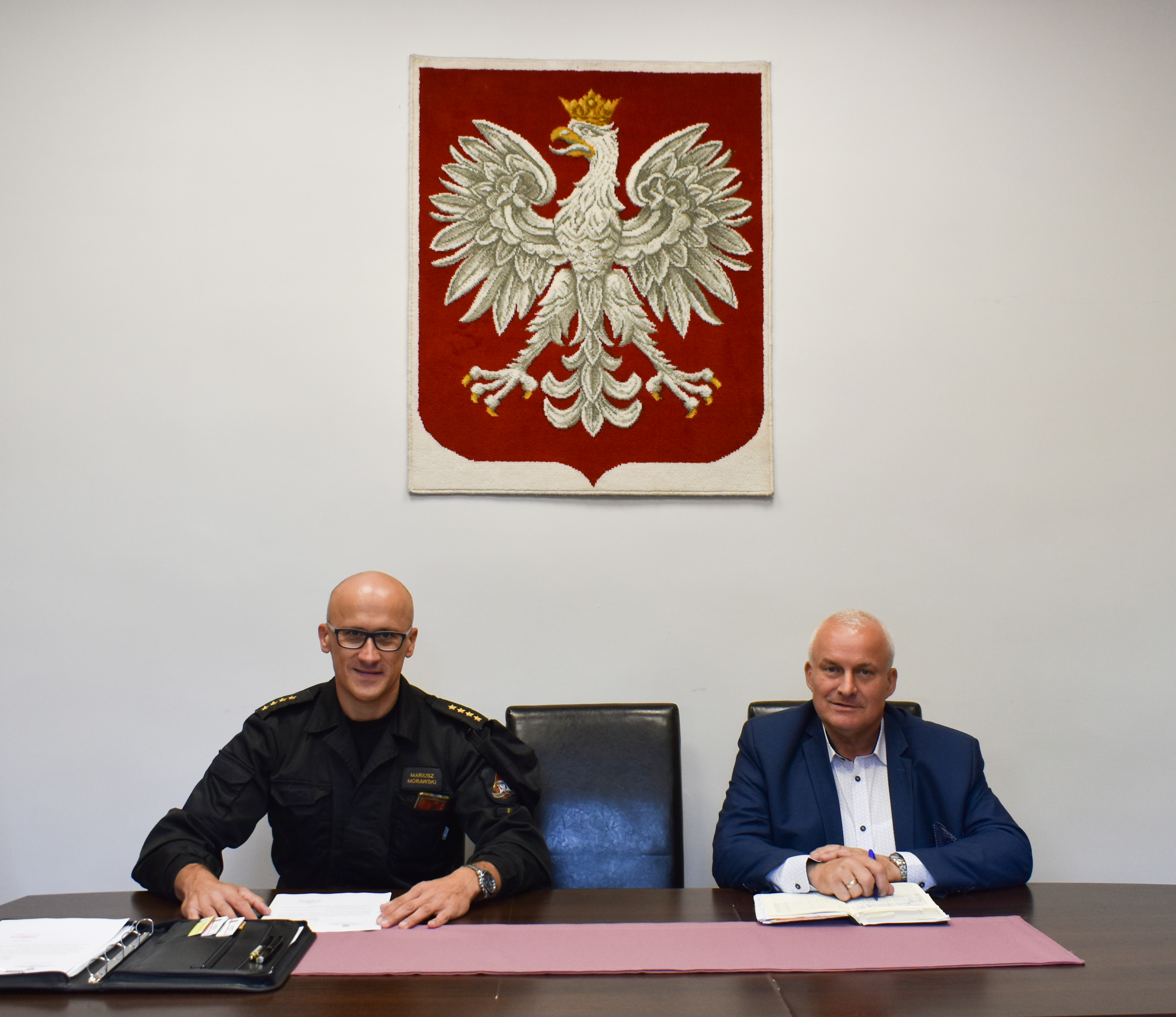 Ilustracja do informacji: Spotkanie Starosty z Komendantem Powiatowym PSP w Żarach