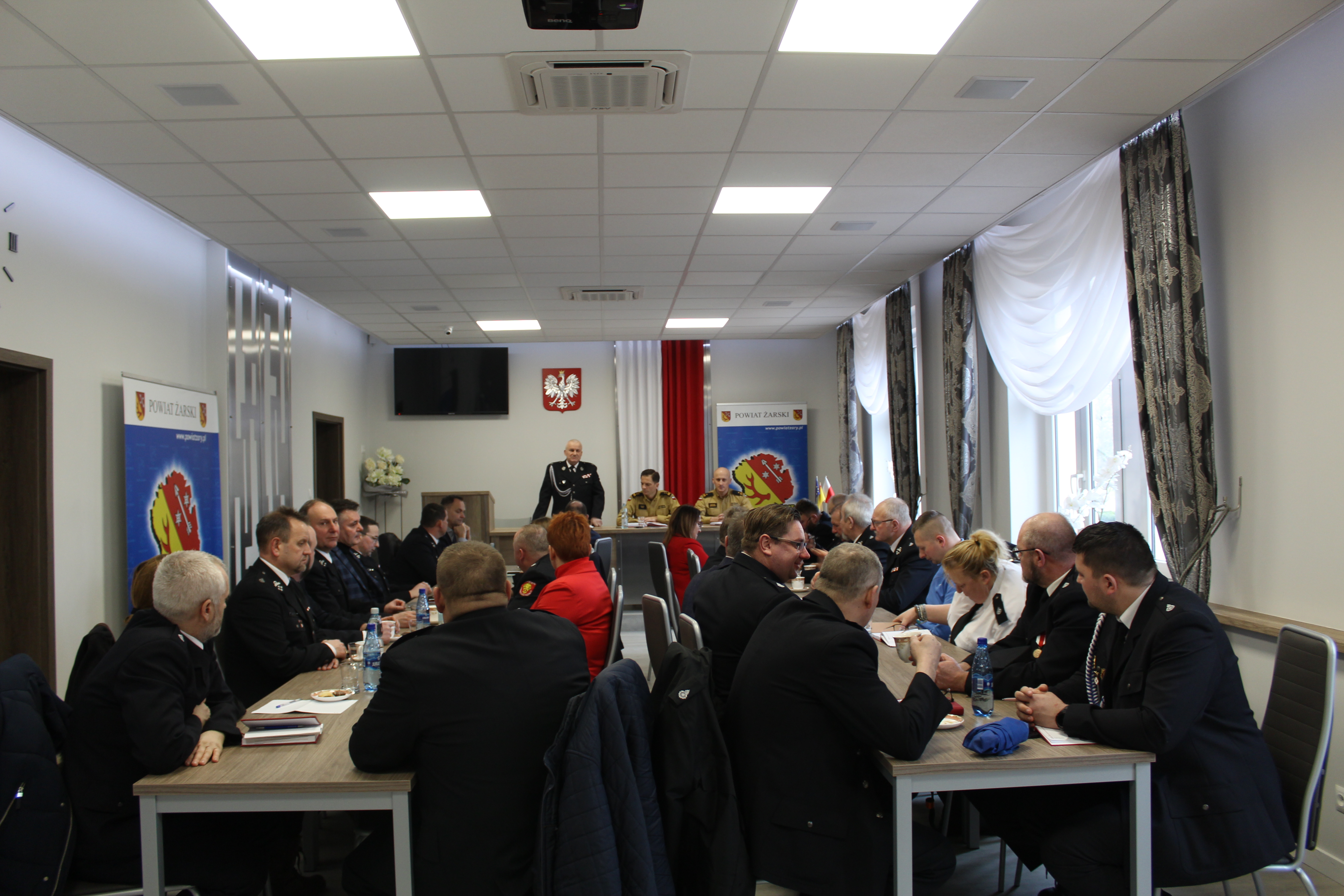 Ilustracja do informacji: Spotkanie Druhów OSP z Zastępcą Lubuskiego Komendanta Wojewódzkiego PSP w Starostwie Powiatowym w Żarach