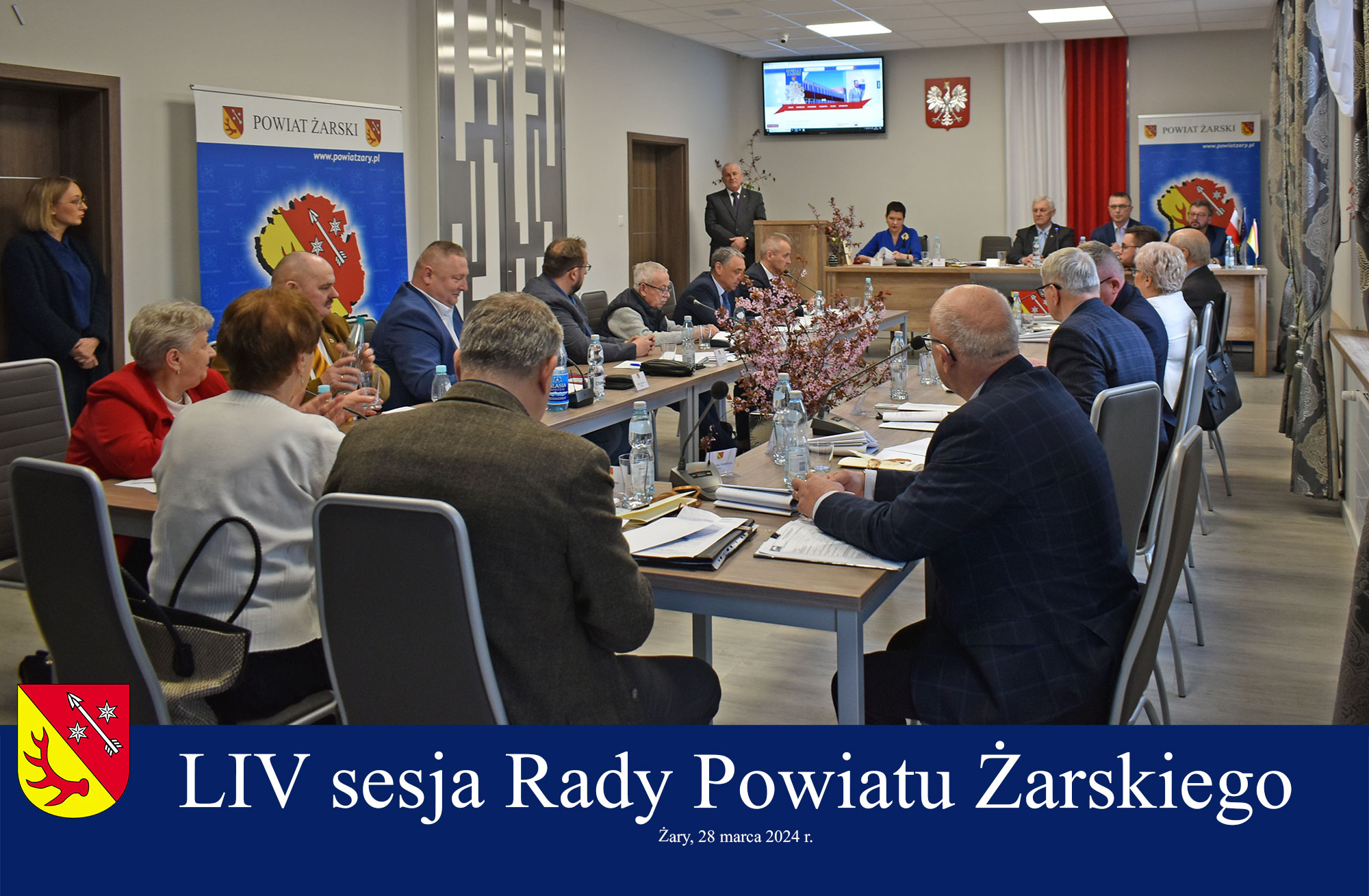 Ilustracja do informacji: LIV sesja Rady Powiatu Żarskiego